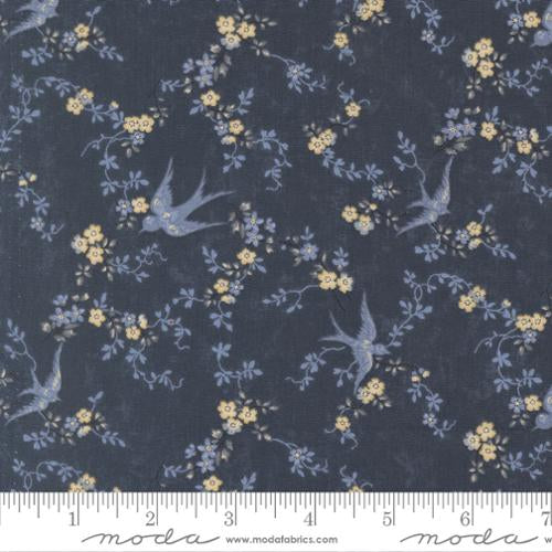 Bluebirds Nest Blue Yardage for Moda - 9800 14 - PRICE PER 1/2 YARD