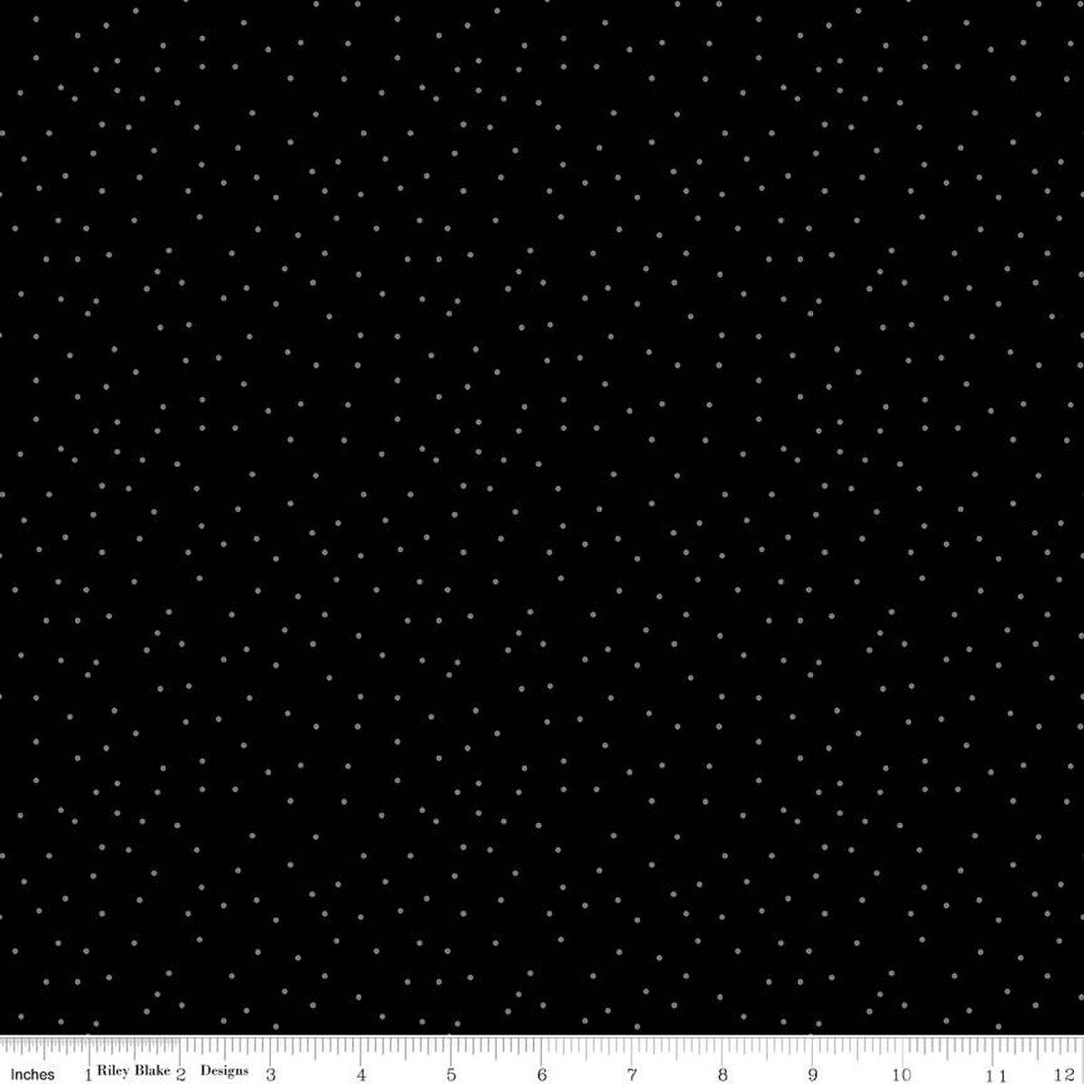 Blackout Dots Black Yardage by RBD Designers for RBD-C16249-BLACK - PRICE PER 1/2 YARD