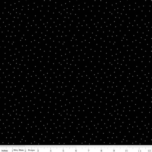 Blackout Dots Black Yardage by RBD Designers for RBD-C16249-BLACK - PRICE PER 1/2 YARD