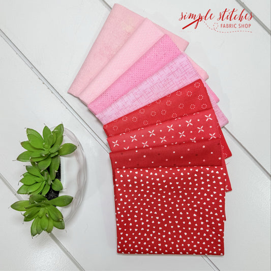 Red & Pink Simple Bundle (8) Fat Quarter Bundle