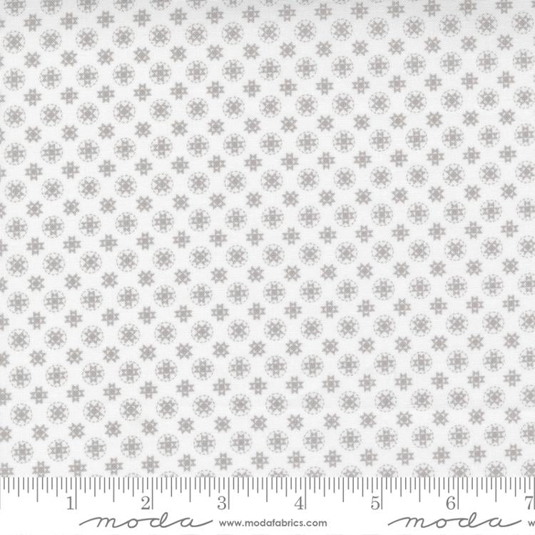 Buttercup & Slate Stitched Stars Quilt Blocks Cloud Ydg for Moda -29155 36- PRICE PER 1/2 YARD