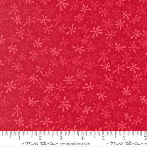 Snow Time Poinsettia Red Yardage for Moda - 22507 14 - PRICE PER 1/2 YARD
