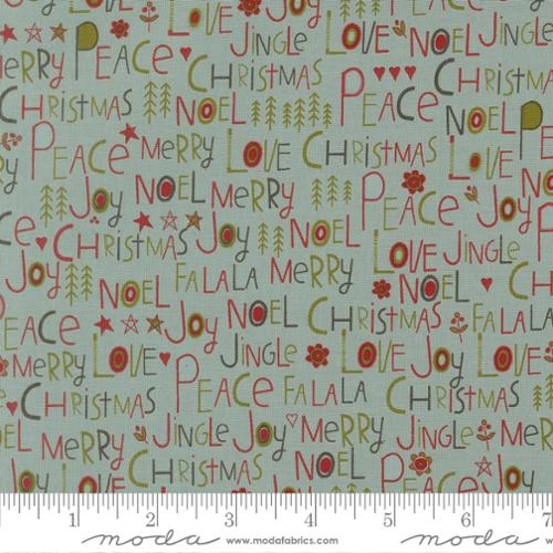 Chilly Peace Love Joy Storm Yardage for Moda - 55710 15 - PRICE PER 1/2 YARD