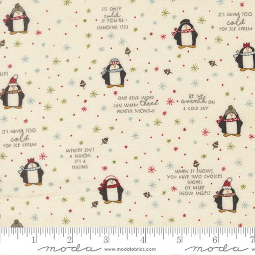 Chilly Mr Penguin Vanilla Yardage for Moda - 55711 11 - PRICE PER 1/2 YARD