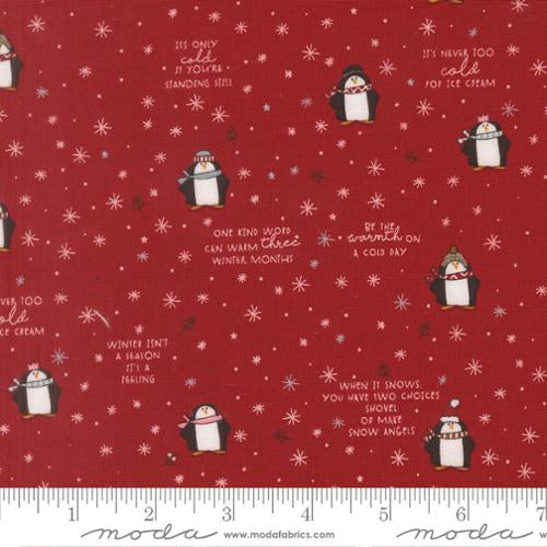 Chilly Mr Penguin Red Yardage for Moda - 55711 12 - PRICE PER 1/2 YARD
