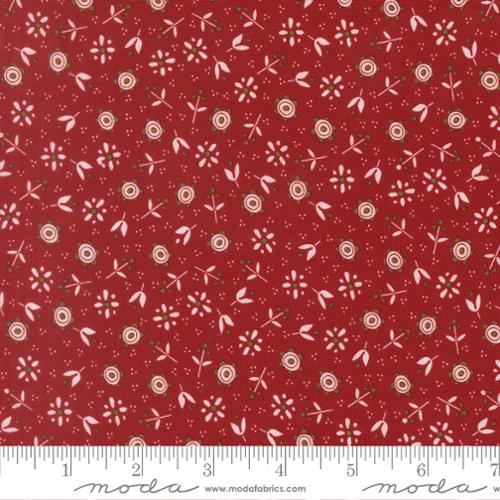 Chilly Christmas Flowers Red Yardage for Moda - 55712 22 - PRICE PER 1/2 YARD