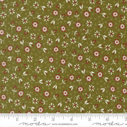 Chilly Christmas Flowers Pine Yardage for Moda - 55712 23 - PRICE PER 1/2 YARD