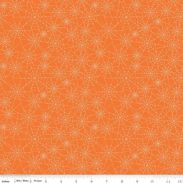 Seasonal Basics Spider Webs Orange for RBD C771-ORANGE - PRICE PER 1/2 YARD