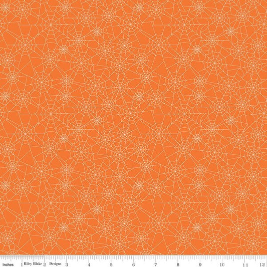 Seasonal Basics Spider Webs Orange for RBD C771-ORANGE - PRICE PER 1/2 YARD