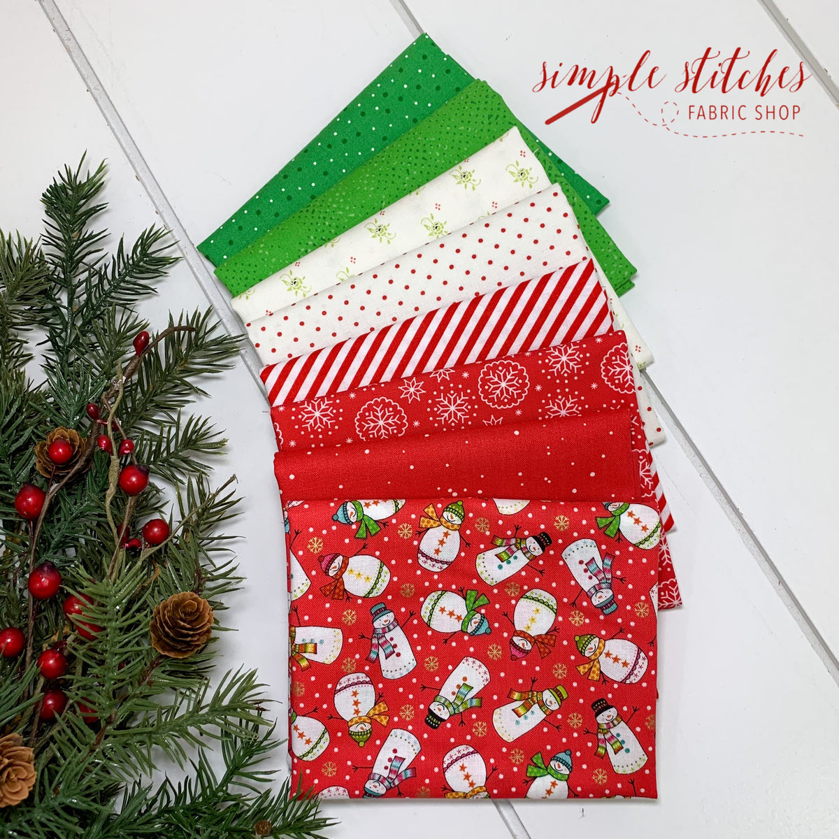 Tossed Snowmen Simple Bundle (8) Fat Quarter Bundle – Simple Stitches ...