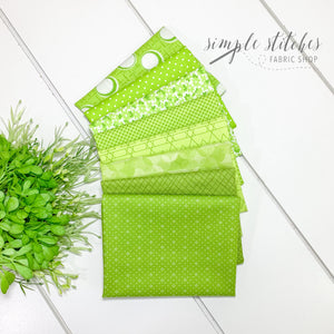 Lime Green Simple Bundle (8) Fat Quarter Bundle