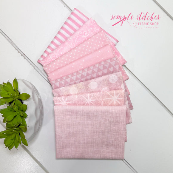 Baby Pink Simple Bundle (8) Fat Quarter Bundle