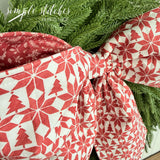 Vintage Charm Bow -Red Snowflakes