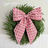 Vintage Charm Bow -Red Snowflakes