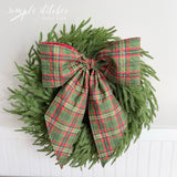 Vintage Charm Bow - Green Gingham