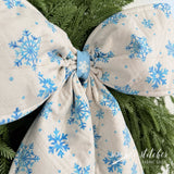 Vintage Charm Bow - White Snowflakes