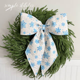 Vintage Charm Bow - White Snowflakes