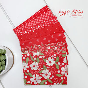 Love Blooms Red Fat Quarter Bundle (7) for Moda