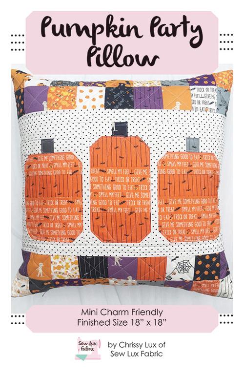 Pumpkin Party Pillow Paper Pattern by Sew Lux Fabric
