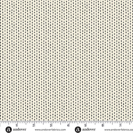 Nightfall Stitch Line Cream Yardage for Andover - A-10208-L- PRICE PER 1/2 YARD