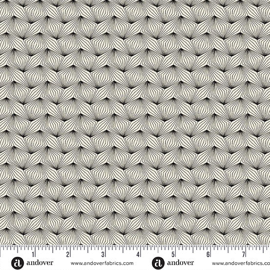 Nightfall Zig Zag Black Yardage for Andover - A-10205-K- PRICE PER 1/2 YARD