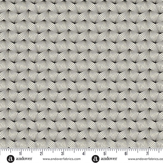 Nightfall Zig Zag Black Yardage for Andover - A-10205-K- PRICE PER 1/2 YARD