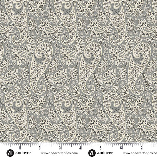 Nightfall Paisley Gray Yardage for Andover - A-10203-C - PRICE PER 1/2 YARD