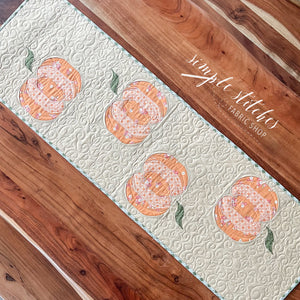 Pumpkin Stack Table Runner Kit - Cream Backing