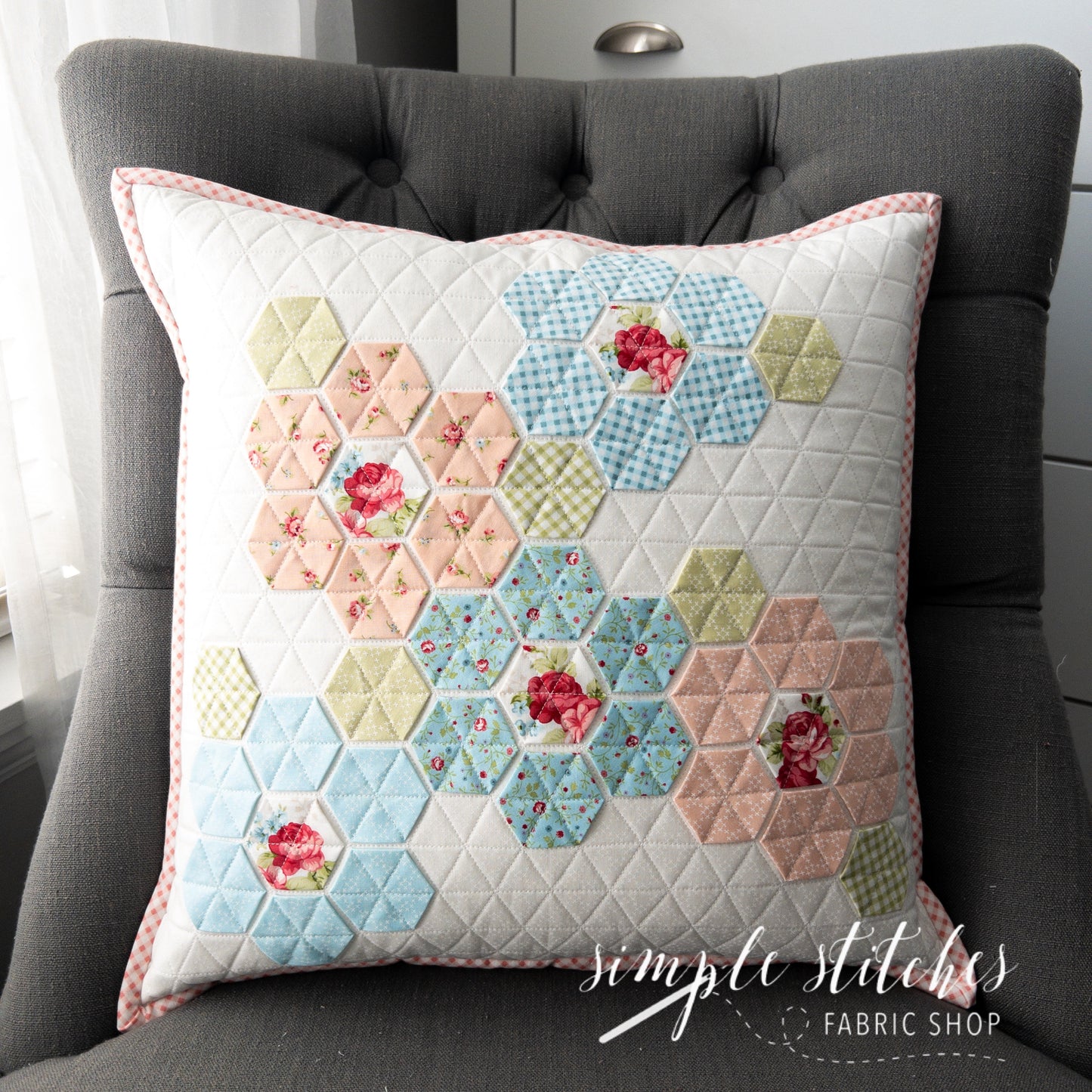 Floral Hexie Pillow Paper Pattern - WHOLESALE (set of 10)