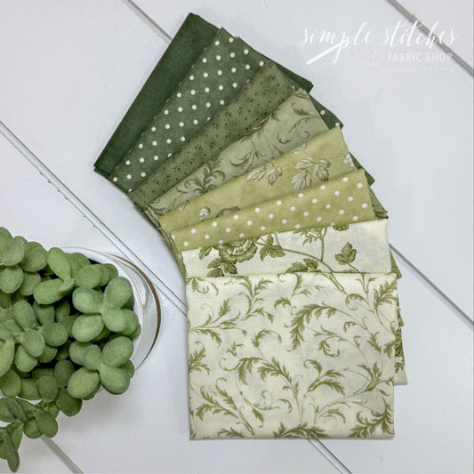 3 sisters Meadow Greens Simple Bundle (8) Fat Quarter Bundle