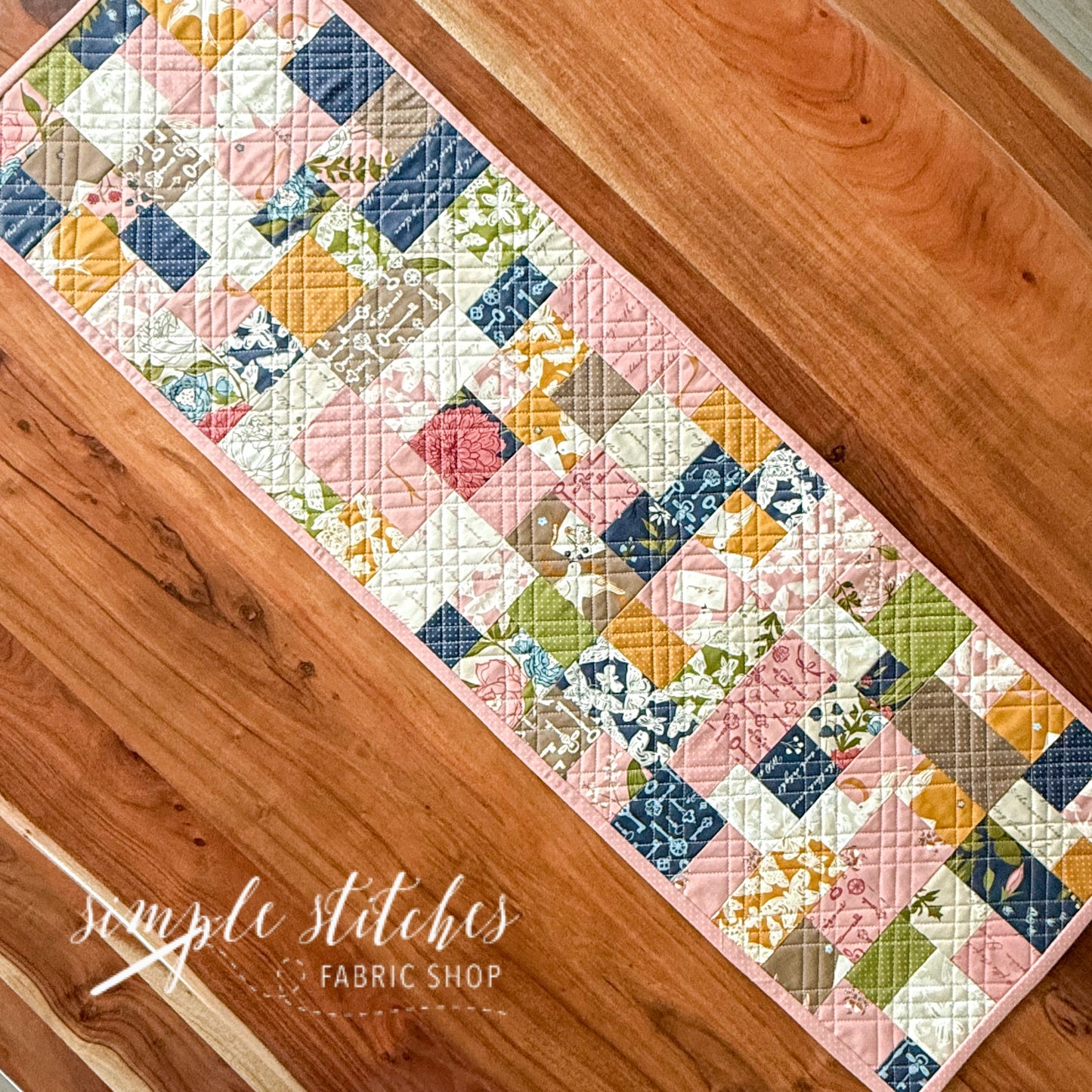 Mini Brick Road Table Runner - Handmade by Janette