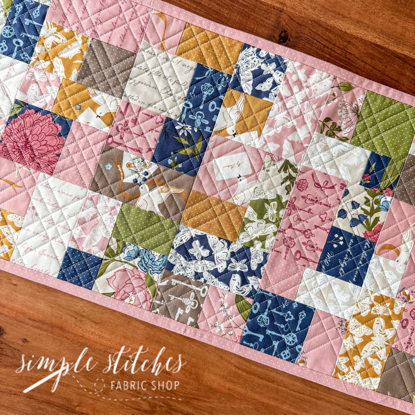 Mini Brick Road Table Runner - Handmade by Janette