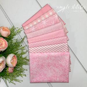 Baby Pink Simple Bundle (8) Fat Quarter Bundle