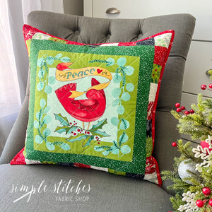 Winterly Peace Pillow Kit -  Green Backing