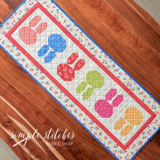 Bunny Ear Boulevard Runner - Blue Small Floral Backing