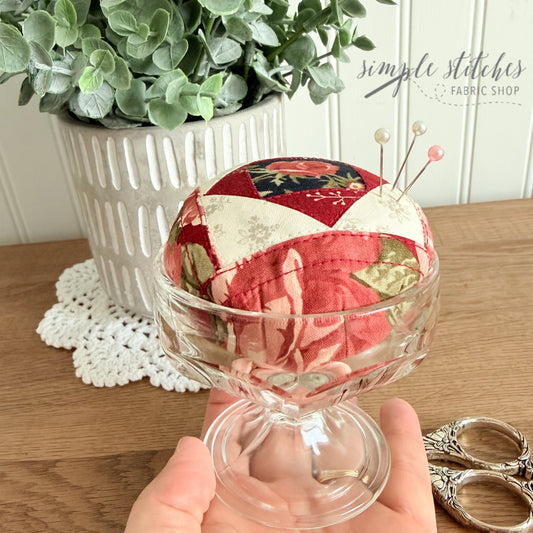 Vintage Patchwork Pincushion - made by Myra