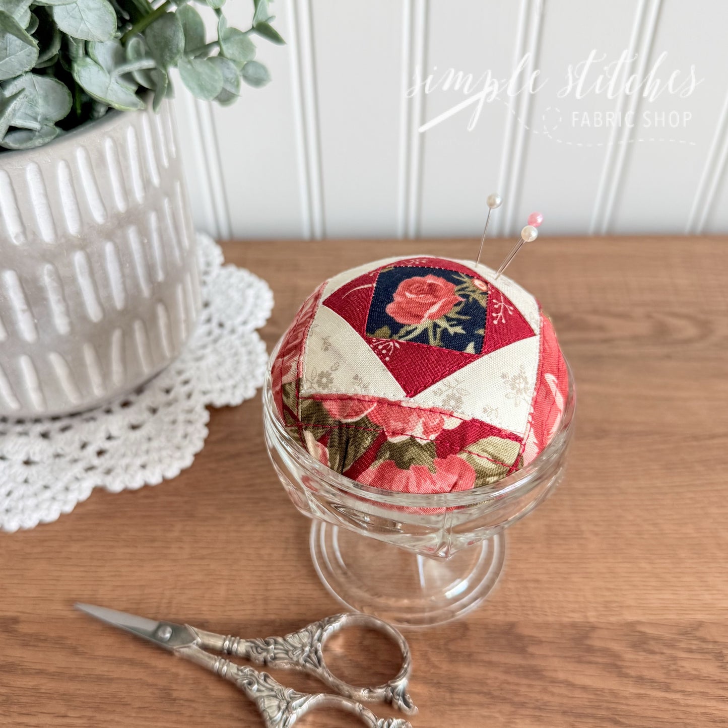 Vintage Patchwork Pincushion - made by Myra