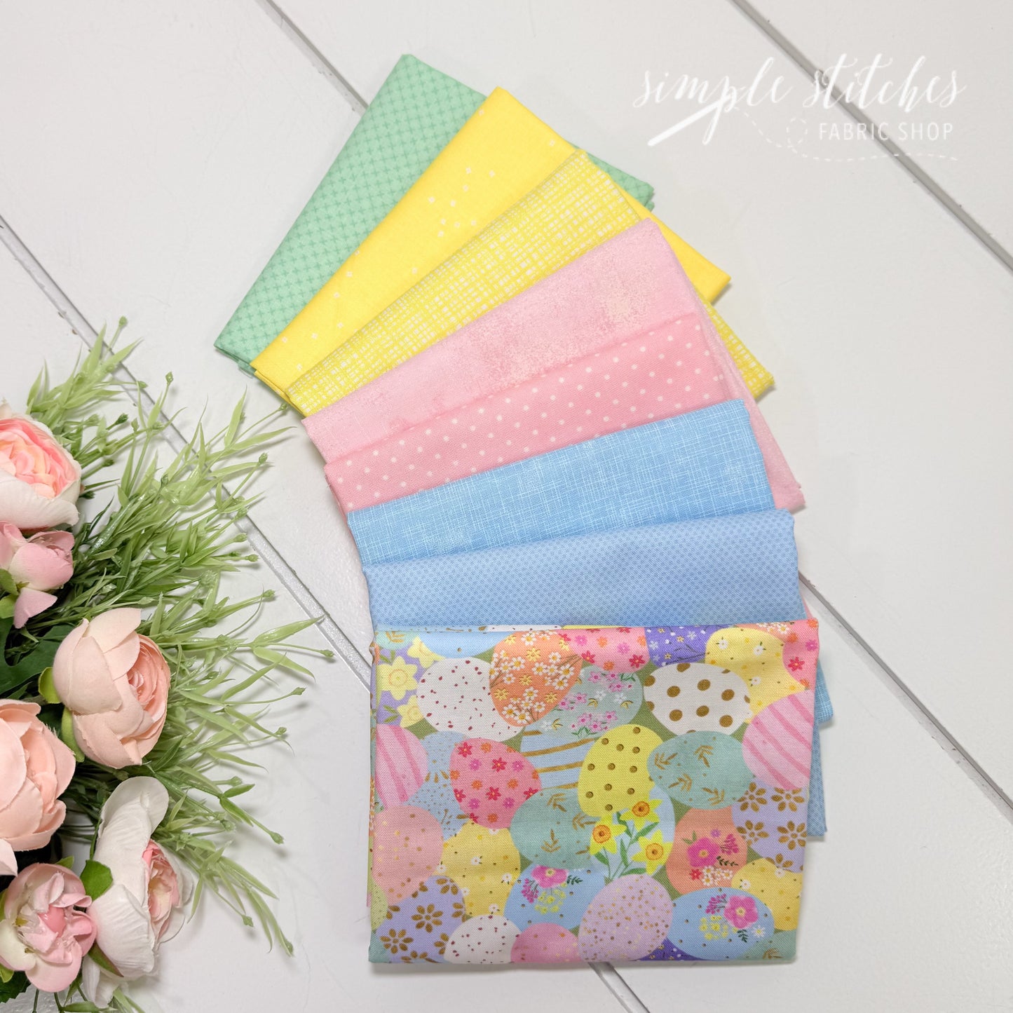 Happy Easter Eggs Simple Bundle (8) Fat Quarter Bundle