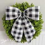 Vintage Charm Bow - Black Gingham