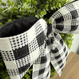 Vintage Charm Bow - Black Gingham