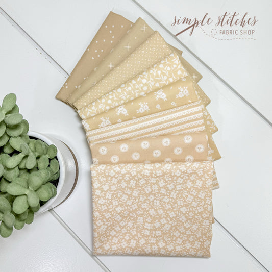 Tan Low Volume Simple Bundle (8) Fat Quarters