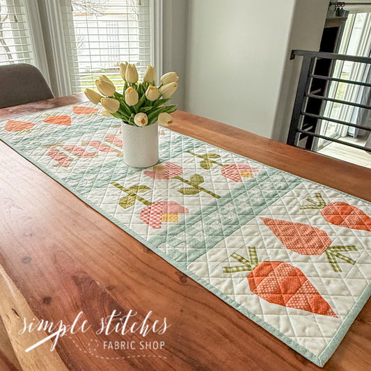 Easter Garden Runner- Blue Binding