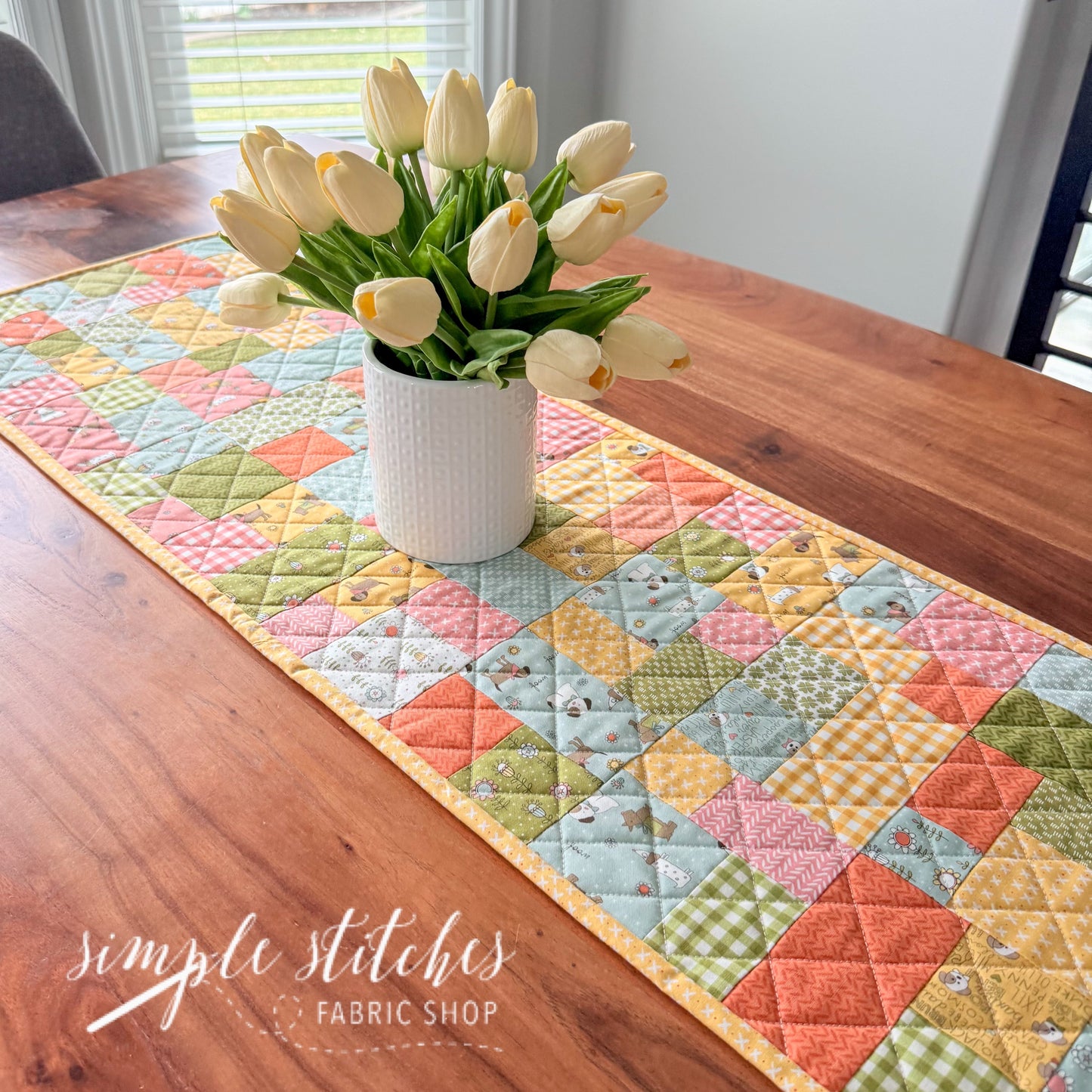 Mini Brick Road Table Runner- Dog names Backing
