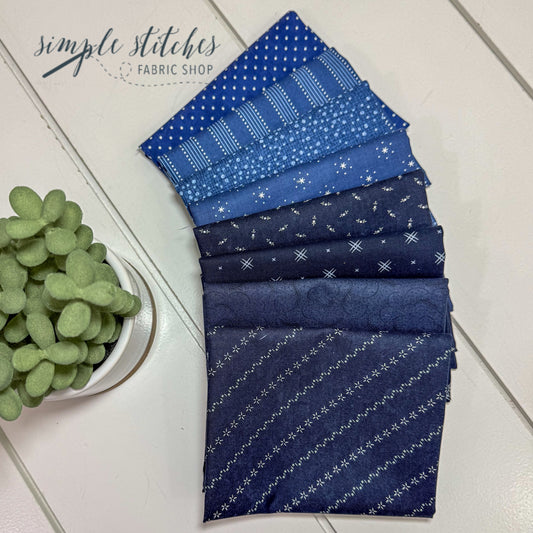 Navy Simple Bundle (8) Fat Quarter Bundle