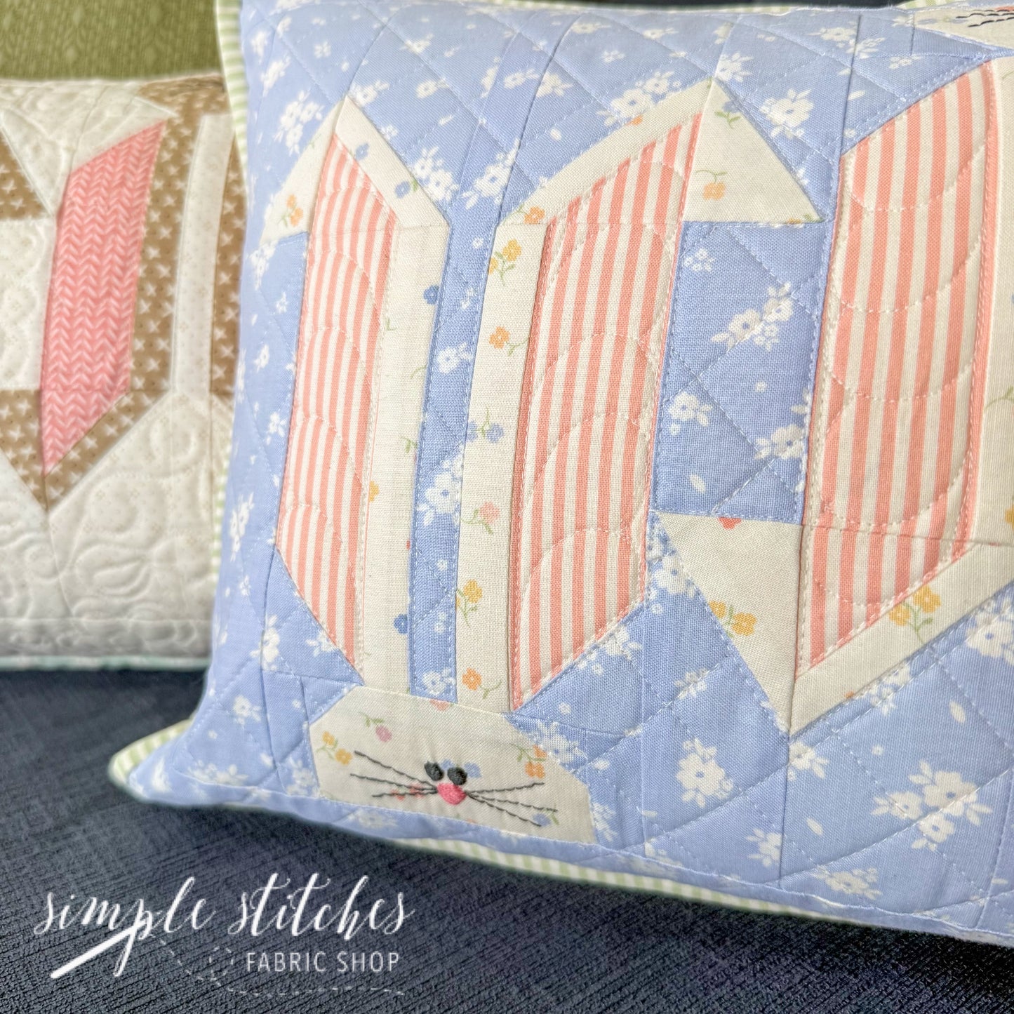 Garden Patch Bunny Pillow - Made by Myra