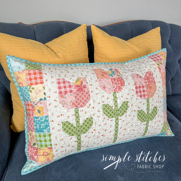 Patchwork Tulip Pillow Kit -Small Floral Backing