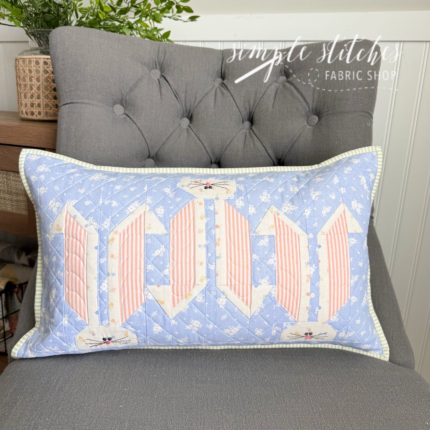 Garden Patch Bunny Pillow - Made by Myra