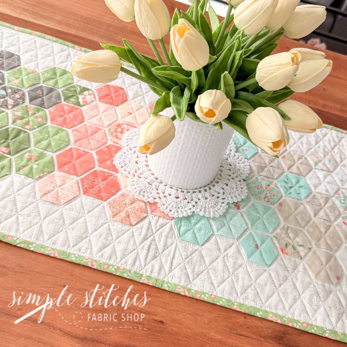 Hexie Charm Runner Pattern