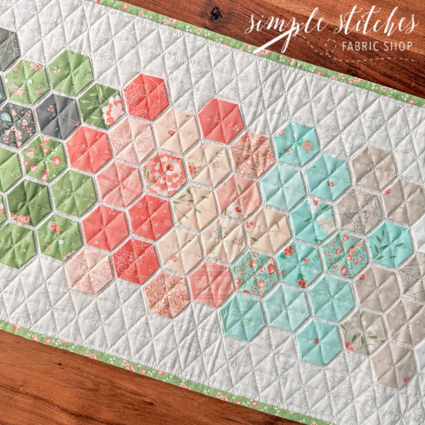 Hexie Charm Runner Pattern