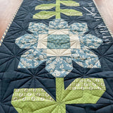 Edelweiss Runner -  Large Navy Floral Backing
